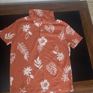 Cat & Jack Kids' Orange Floral Polo